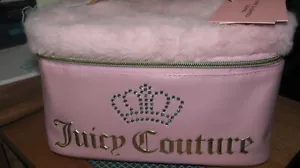 Juicy Couture Pink With Rhinestone Train Cosmetics Case NWT Reduced Gorgeous - Picture 1 of 4