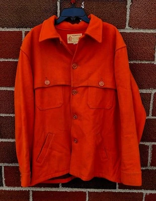 Chaqueta cruiser naranja de lana Mackinaw de Bemidji Woolen Mills USA Vintage para hombre talla 44 Foto 1 de 4