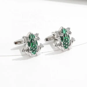 Grüner Frosch Manschettenknöpfe, HOHE QUALITÄT, Hochzeit, formell, SCHNELLER & KOSTENLOSER VERSAND. + TASCHE - Bild 1 von 5