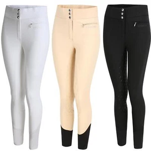 Ladies Horse Riding Breeches Full Soft Comfort Silicone Grip Seat Stylish Tights - Picture 1 of 16