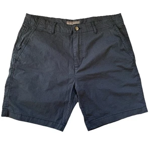Slate & Stone Herren Chino Shorts marineblau Punkte vorne flach 32 Baumwolle 7" Schrittlänge - Bild 1 von 9