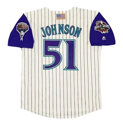 Randy Johnson 2001 Arizona Diamondbacks Men's Alt Ivory World Series Jersey - Image 1 of 4
