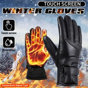 Motorcycle Motorbike Electric USB Heated Gloves Winter Warm Waterproof Gloves US - Foto 1 di 25