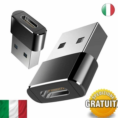 Adattatore Convertitore USB Tipo-C Femmina a USB 3.0 Maschio per iPhone Samsung - Immagine 1 di 4