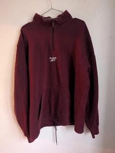 Reebok Burgundy Funnel Neck Long Sleeve Sweatshirt Gr. L (T24) - Bild 1 von 8