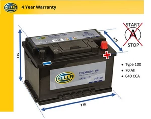 Battery fits SEAT LEON INCA IBIZA CORDOBA TOLEDO 91 to 09 Hella 100 680A 71Ah - Imagen 1 de 3