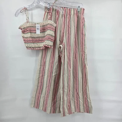 Conjunto de pantalones de playa LOFT pequeños a rayas ajustados pantalones cortos pierna ancha Foto 1 de 4