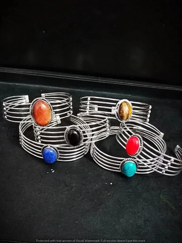 Brazalete de piedras preciosas Sunstone & More lote al por mayor de 5 piezas joyas enchapadas en plata 925 Foto 1 de 1