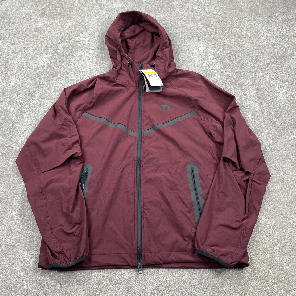 Nike Men's Tech Woven Full-Zip Jacket Burgundy Crush Men’s Small