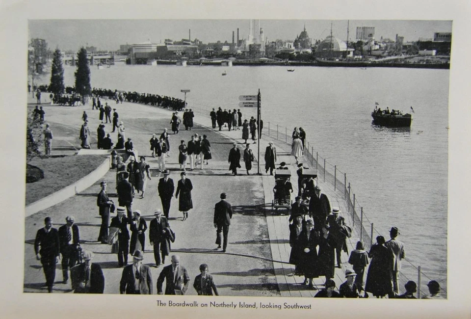 Impresión de arte antiguo Feria Mundial de Chicago Isla Norte 1933 Historia Americana Foto 1 de 4