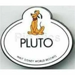 Old LE RARE Disney pin Cast Member Pluto Nametag Badge Walt Disney World Resorts - Picture 1 of 3