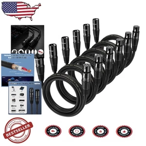 3ft XLR Cables 6 Pack Balanced Mic Speaker DMX Noise Cancelling - Picture 1 of 8