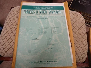 Arreglo completo de partitura de orquesta de orquesta de re menor de Franck 1967 - Imagen 1 de 1