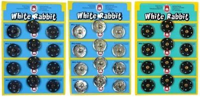 No9 25MM Weiße Hasen Metall Druckknöpfe, Farbe Und Menge Wählen, Ref 11-12000.9 - Bild 1 von 3
