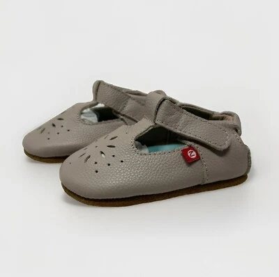 Zutano Bebé Talla 12 Meses Paloma Cuero Genuino Mary Jane Zapatos Planos Beige Foto 1 de 4