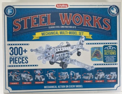 Schylling Steel Works Mechanical Mutil-Model Set Construction 300+ Pcs. Complete - Image 1 of 4