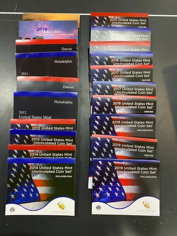 2010-2019 United States Mint Year 10 Sets US Mint Clad Coins OGP Key Decade Lot Cover
