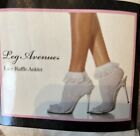 Brand New Lace Ruffle Ankle High Socks White Ankler Leg Avenue