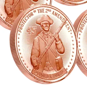 President Donald Trump 1oz .999 Fine CU Round Copper Coin - 2nd Amendment - Picture 1 of 3
