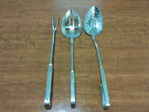 Cucharas y tenedor ranurados de acero inoxidable para barbacoa SPEEDY CLEAN con gancho colgante EE. UU. - Imagen 1 de 20