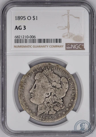1895-O Morgan Silver Dollar $1 NGC AG 3 - About Good Cover