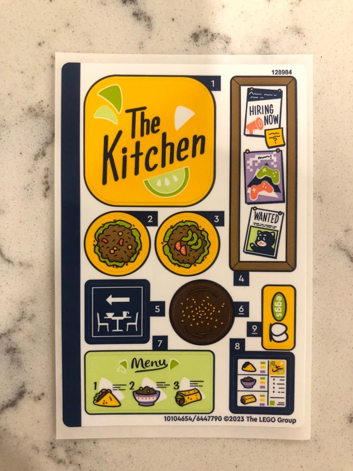 LEGO STICKER SHEET for 41747 Heartlake City Community Kitchen,  New & Genuine! - Image 1 of 1