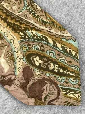 Corbata Italiana Tino Cosma Paisley Seda Marrón Floral con Acento Rosa 60x4 Usada en Excelente Condición Foto 1 de 4