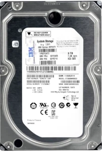 Hard IBM 00Y2425 00Y5716 ST3000NM0023 3TB 7200U/Min 128MB SAS-2 3.5'' Inch - Picture 1 of 3
