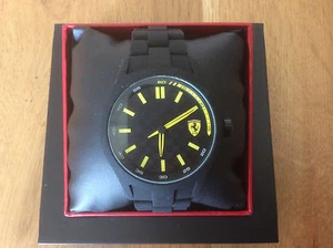Brand New Ferrari Men's Pit Crew 0830156 Black Silicone Quartz Watch - Picture 1 of 4