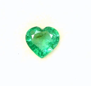 Certified Natural Emerald Heart Shape Cut 6 mm 0.56 CTS Loose Gemstone - Picture 1 of 8