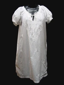 Embroidered Cotton Chemise Edwardian Victorian Style Dress Nightgown sizes S-XL - Picture 1 of 10