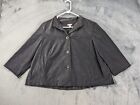 J. Jill Jacket Womens Medium Button Up Cropped Velour Relaxed Fit Babydoll Black