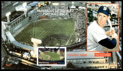 2001 Fenway Park FDC Baseball's Legendary Playing Field Ted Wiliams BGC Cachet - Image 1 of 2
