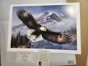 James Meger "Anthem" - American Bald Eagle #301/1500 signiert mit COA 1993 - Bild 1 von 10