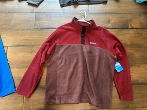 NEW Columbia Burgundy Maroon Fleece 1/4 Zip in Mens XXL - Picture 1 of 1