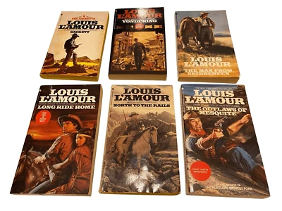 Lot Of 6 Louis L Amour Western Paperback Books Sackett Yondering Vintage Foto 1 de 4