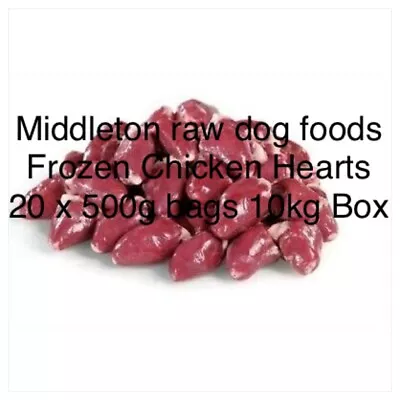 Frozen Dog/Cat Food Chicken Hearts 20 x 500g bags 10kg box .  - Image 1 of 4