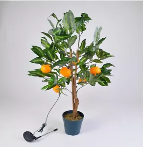 Led-Solar-Orangen-Bäumchen 90cm IN Pot Mandarin Orange Artificial Tree Deco Lit - Picture 1 of 1