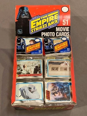 1980 Empire Strikes Back 🔵🟡🔴⚫️ Topps Rack Pack (1) / Star Wars Foto 1 de 4