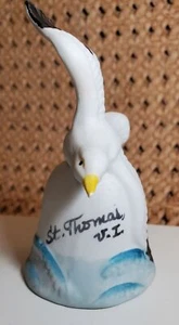 Vintage Ceramic Hand Painted St. Thomas, VIrgin Island Seagull Ocean Bell - Picture 1 of 9
