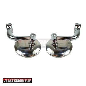 3" STAINLESS PAIR OF UNIVERSAL PEEP MIRRORS DOOR EDGE CHROME DRIP RAIL HDWR INC - Picture 1 of 2