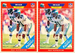 (2) Eric Allen 1989 Pro Set Football Prospect NM RC Lot #533 - Picture 1 of 2