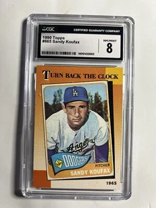 Sandy Koufax 1990 Topps Tiffany #665, Turn Back The Clock CGC8 - Picture 1 of 2
