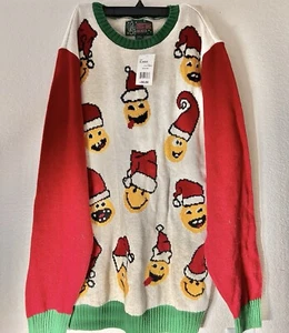 Nuevo con etiquetas Suéter de Navidad con caras emoji de Ugly Christmas Suéter $60 Minorista XL Unisex - Imagen 1 de 5