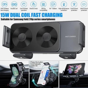 For Samsung Car Fast Charger Holder Car Wireless Mount Holder Automatic Charger - Picture 1 of 16