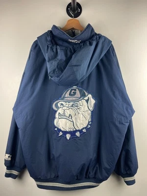 Vintage 90s Starter Georgetown Hoyas Navy Hooded Jacket Size XL - Image 1 of 4