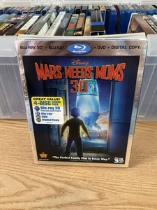 ⭐ Mars Needs Moms (3D, Blu-ray, DVD, 2011, 4-Disc Set) w/ OOP Slipcover * DISNEY - Imagen 1 de 4