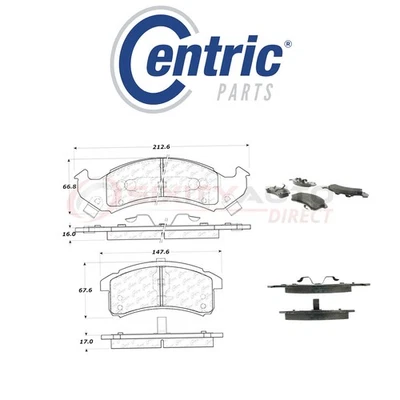 Centric Semi Metallic Brake Pads w Shim for 1992-1993 Chevrolet Lumina APV hm - Image 1 of 4