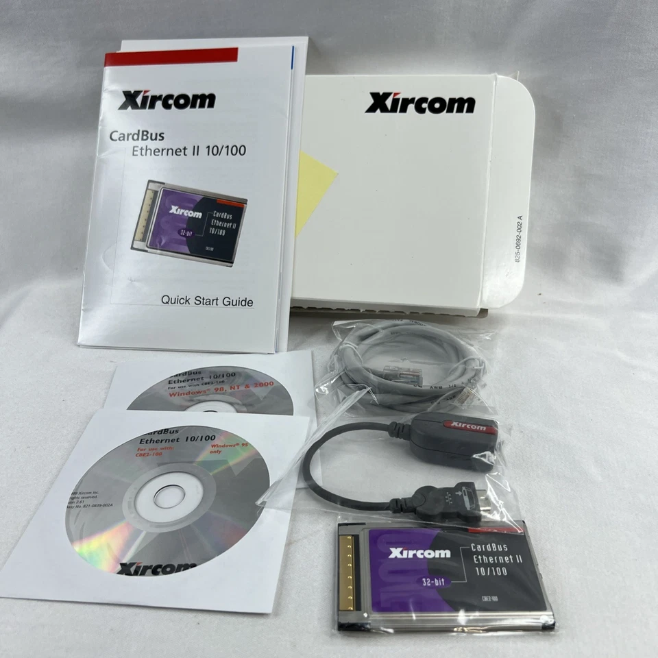 Xircom CardBus Ethernet II 10/100 PCMCIA PC Card #CBE2-100 New Open Box - Image 1 of 4