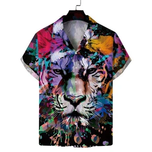 Hawaiian Men's Shirt, Funny 3D Print Cat Cats, Short Sleeve Summer Beach Tops! - Picture 1 of 18